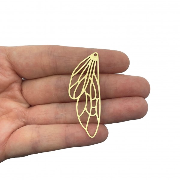 Raw Brass Dragonfly Wing Charm, Geometric Wing Pendants, DIY Dragonfly Wing Earrings Brooch, Laser Cut Brass Jewelry Components RW-2238